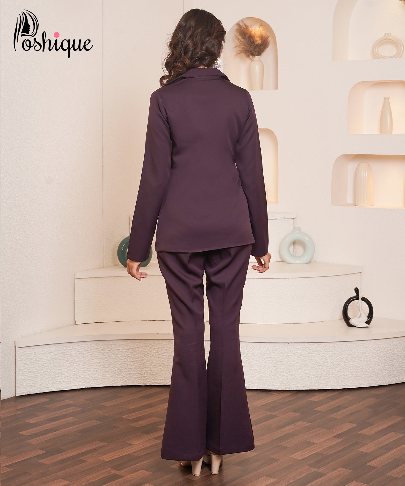 Flared Plum Trousers